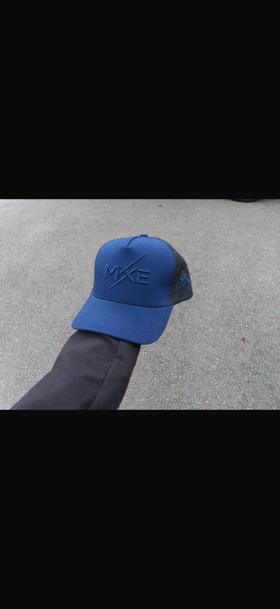 Navy Blue and Black Mxe 5 panel cap